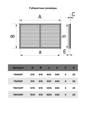 Экран радиаторный ПР фланец 600х1500 пластик ERA