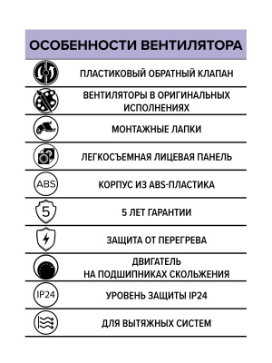 Вентилятор накладной WAVE D120 обр.клапан Black classic ERA